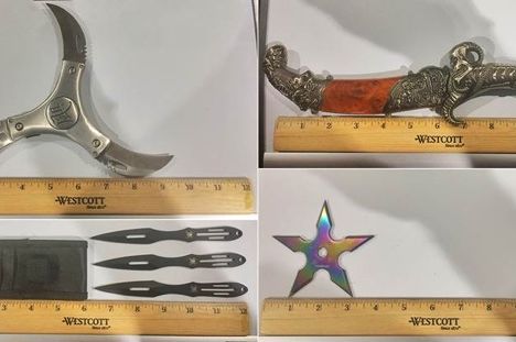 TSA Officers at LaGuardia Airport stopped a Connecticut man from bringing these weapons onto an airplane.